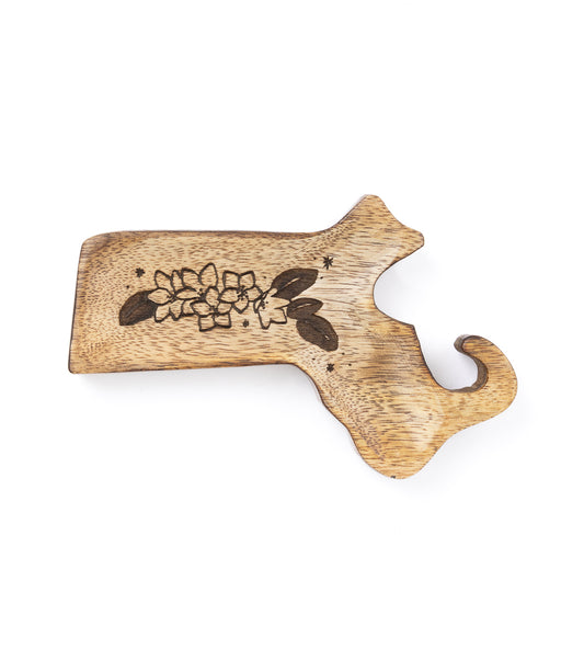 Massachusetts State Mayflower Trinket Dish - Mango Wood