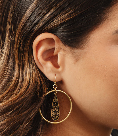 Nisha Teardrop Hoop Earrings