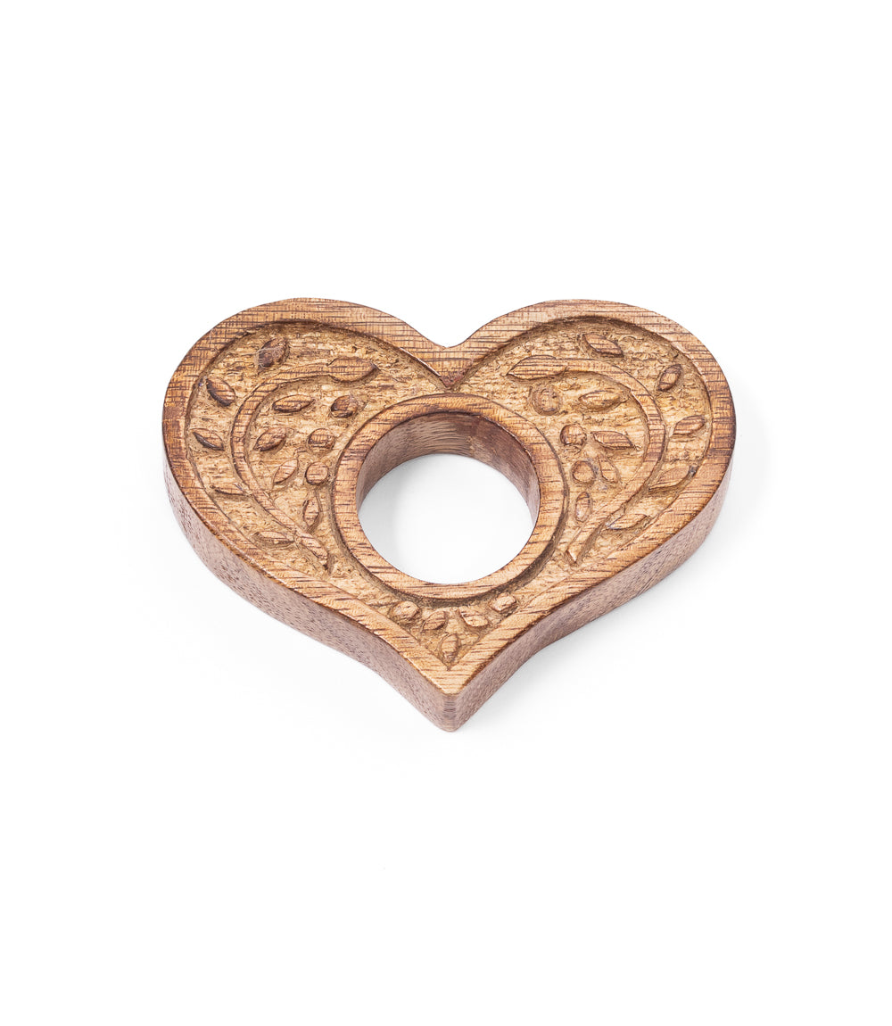 Heart Thumb Book Page Holder - Hand Carved Wood