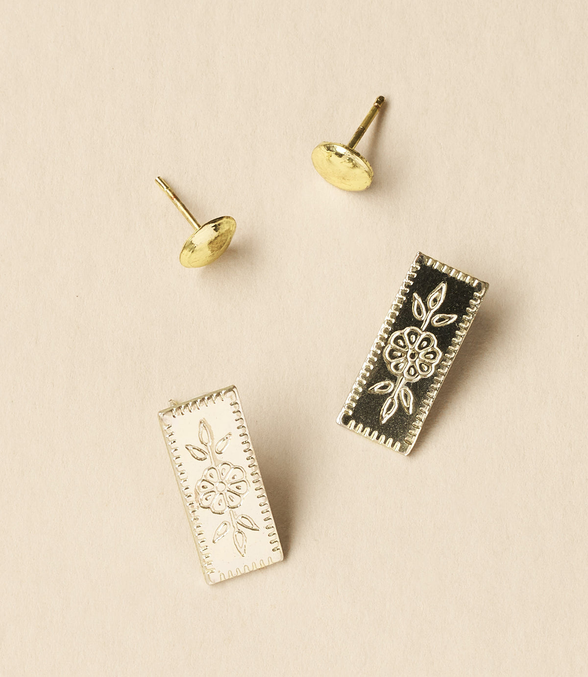 Haveli Etched Earring Set, Set of 2