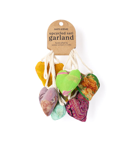 Heart Upcycled Sari Garland - Assorted Colors