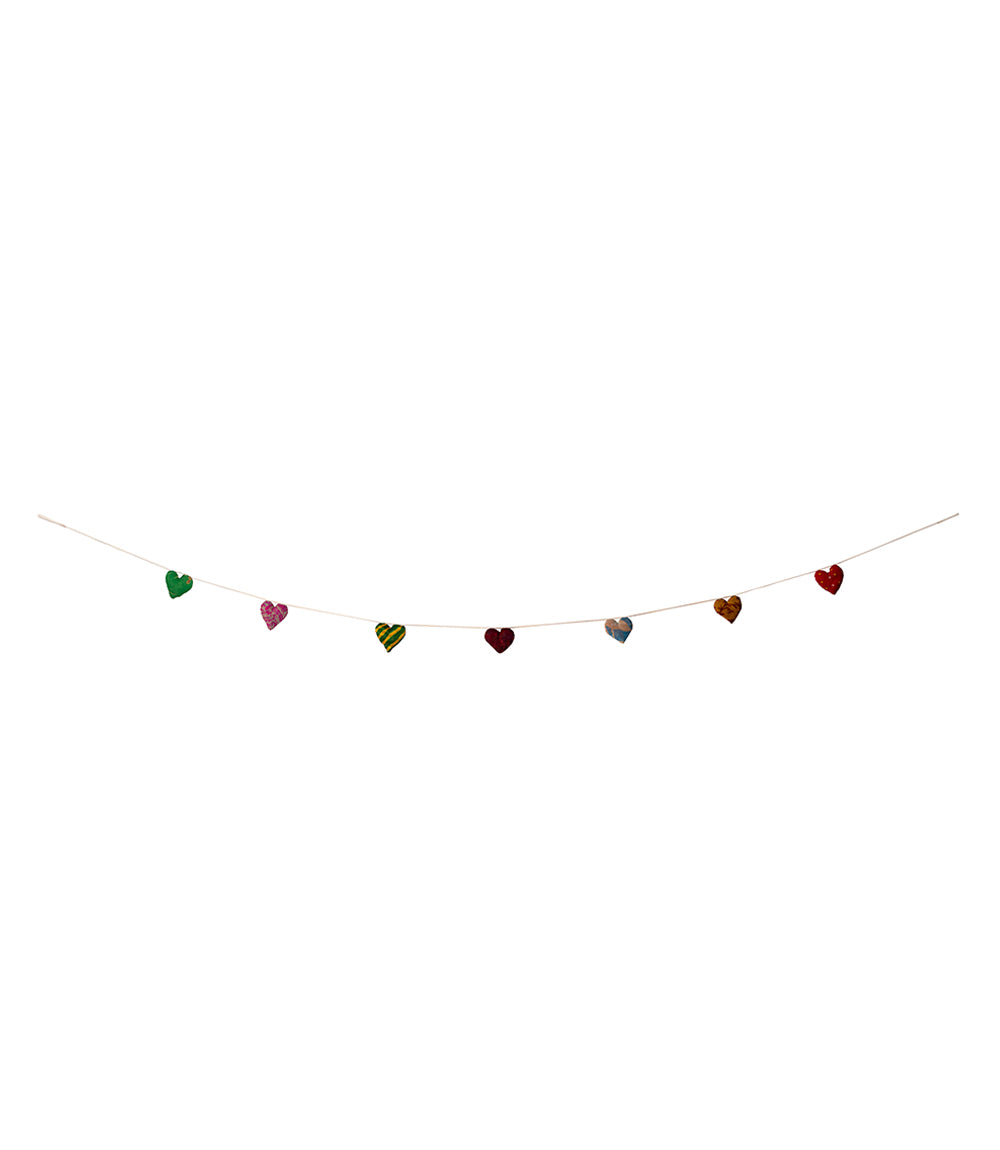 Heart Upcycled Sari Garland - Assorted Colors