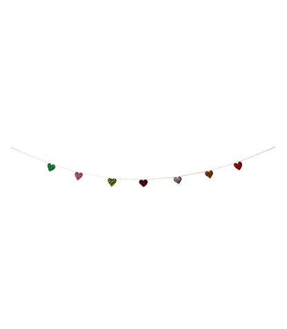Heart Upcycled Sari Garland - Assorted Colors