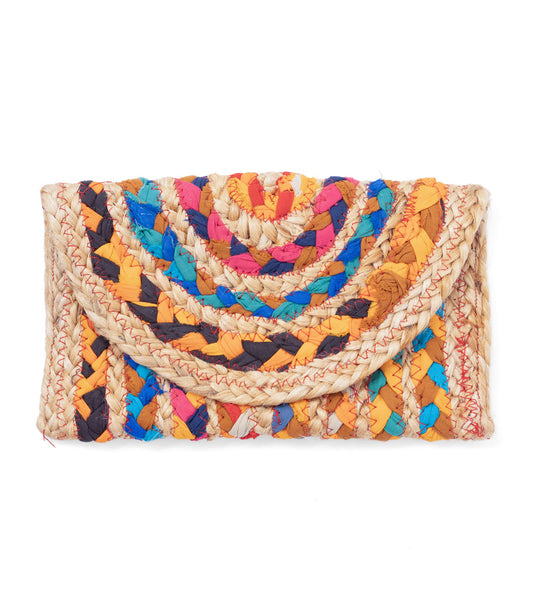 Chindi Multicolor Foldover Clutch Bag - Hand Woven