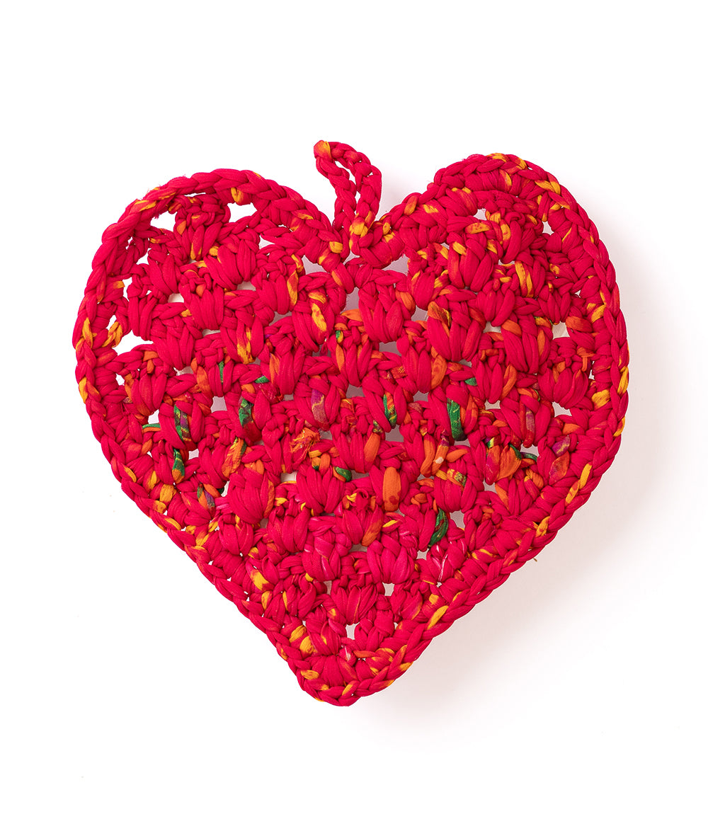 Heart Trivet - Assorted Upcycled Sari