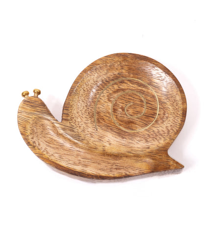 Drishti Snail Trinket Dish - Brass Inlay
