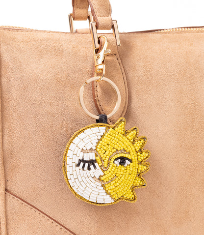 Raksha Sun & Moon Bag Charm Keychain