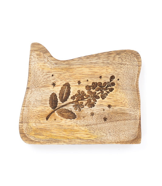 Oregon State Grape Trinket Dish - Mango Wood