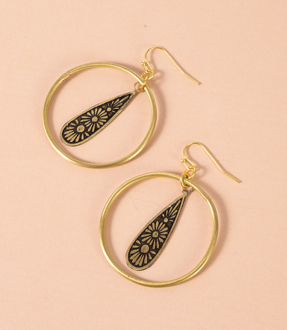 Nisha Teardrop Hoop Earrings