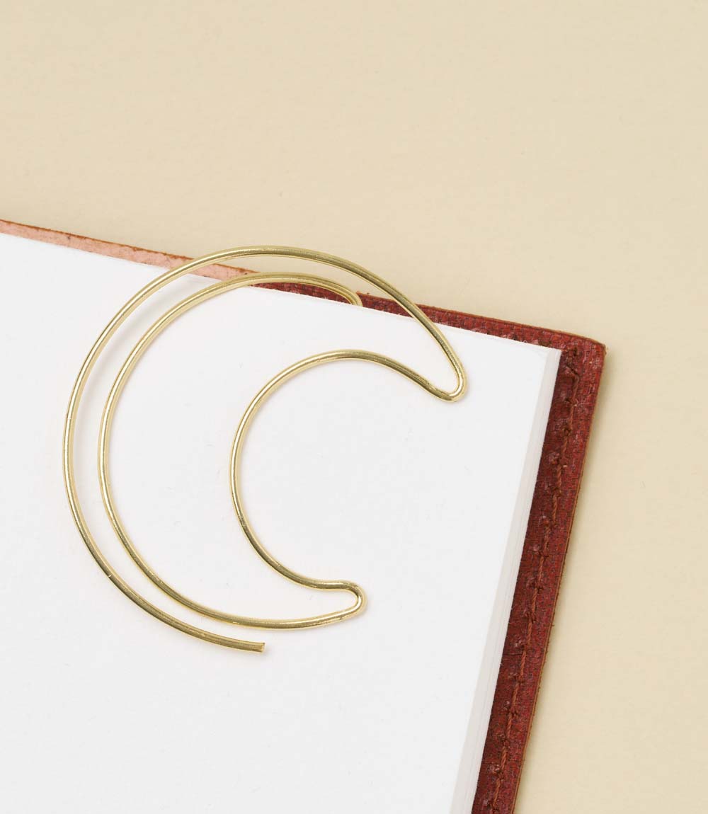 Kitaab Moon Wire Bookmark - Gold-tone