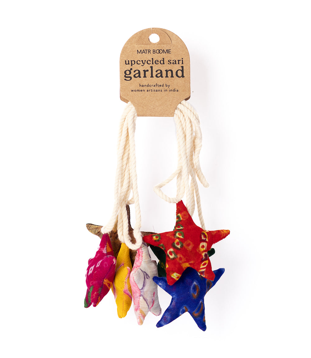 Star Upcycled Sari Garland - Assorted Colors