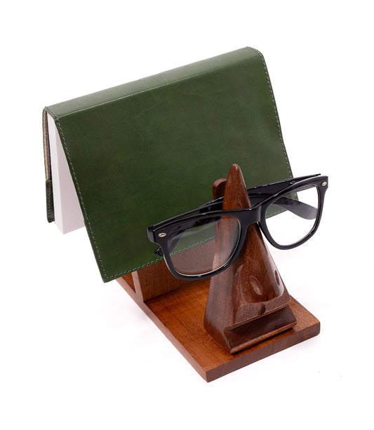 Nose Book & Glasses Caddy - Hand Carved Wood