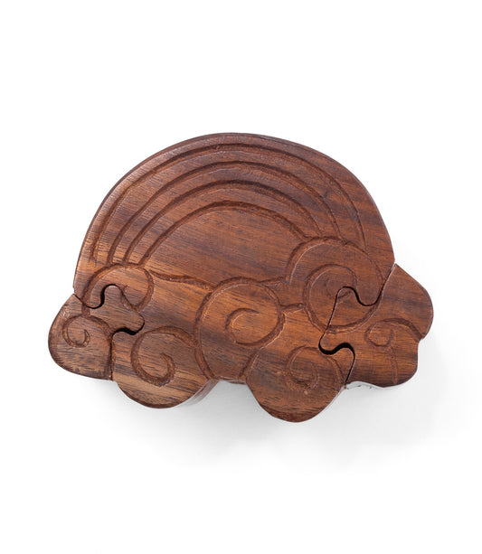 Rainbow Puzzle Box - Hand Carved Wood
