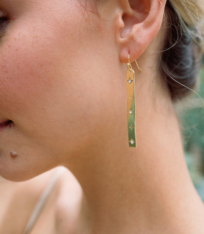 Sitara Starry Long Linear Studded Earrings