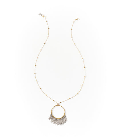 Bhavani Hoop Chain Fringe Drop Necklace