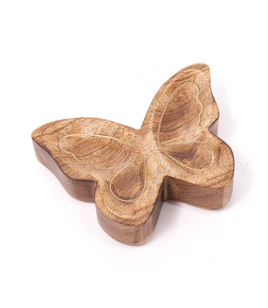 Drishti Butterfly Trinket Dish - Brass Inlay