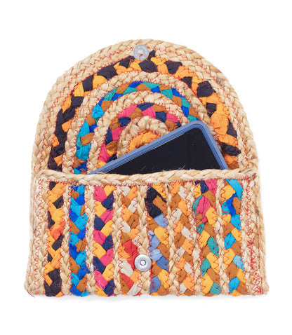 Chindi Multicolor Foldover Clutch Bag - Hand Woven