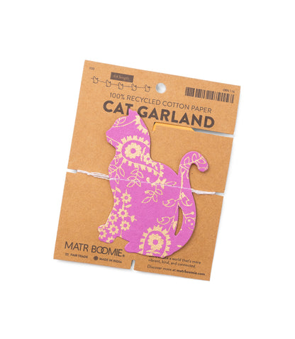 Cat Recycled Paper Garland - Eco Friendly Tree-Free Decoration