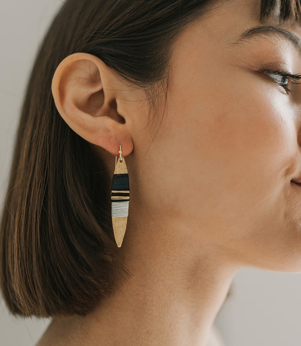 Kaia Surfboard Drop Earrings - Blue
