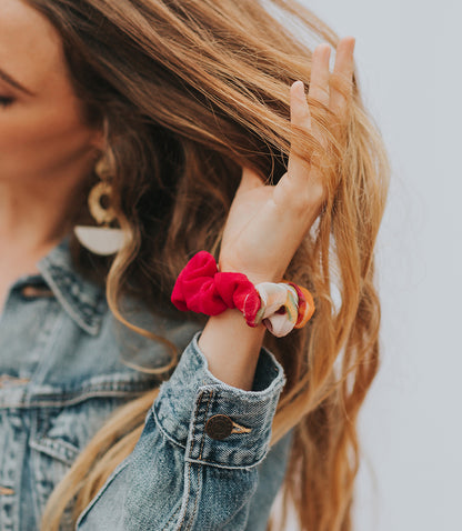 Scrunchies Set of 2 - Assorted Upcycled Sari Fabric