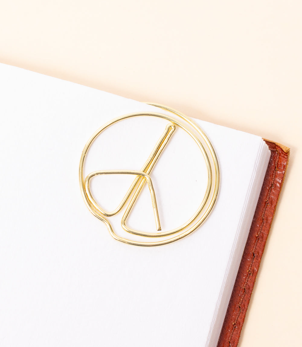 Kitaab Peace Sign Wire Bookmark - Gold