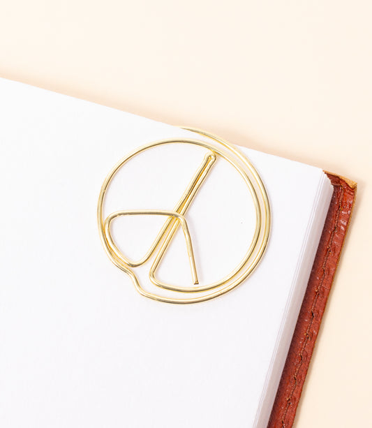 Kitaab Peace Sign Wire Bookmark - Gold
