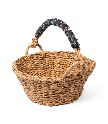 Harvest Easter Basket - Swing Handle, Hand Woven, Upcycled Sari