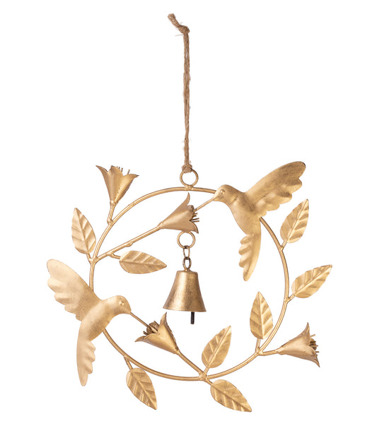 Mitra Hummingbird Rustic Bell Wreath Wall Art