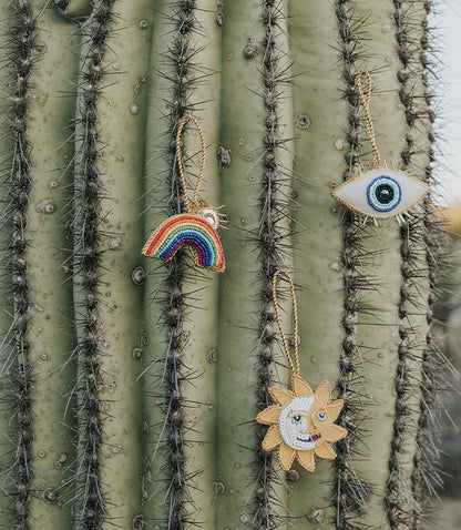 Larissa Evil Eye Ornament - Hand Embroidered