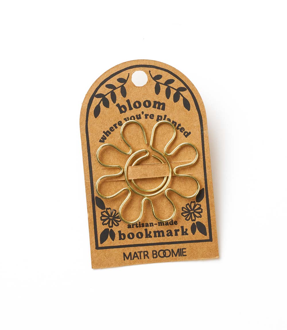 Kitaab Daisy Flower Wire Bookmark - Gold-tone